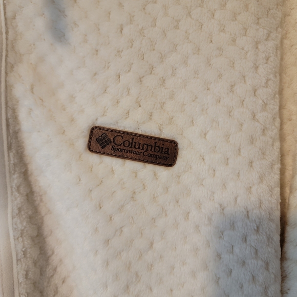 Columbia White Fleece Zip Up - Picture 2 of 3